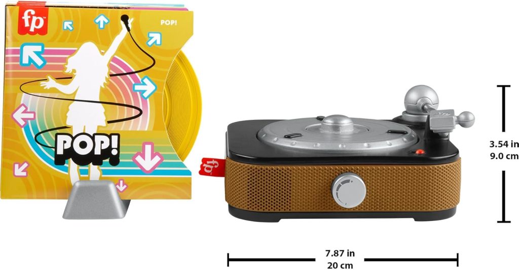 Fisher-Price Musical Toy, Rockin’ Record Player for Preschool Pretend Play for Kids Ages 3+ Year
