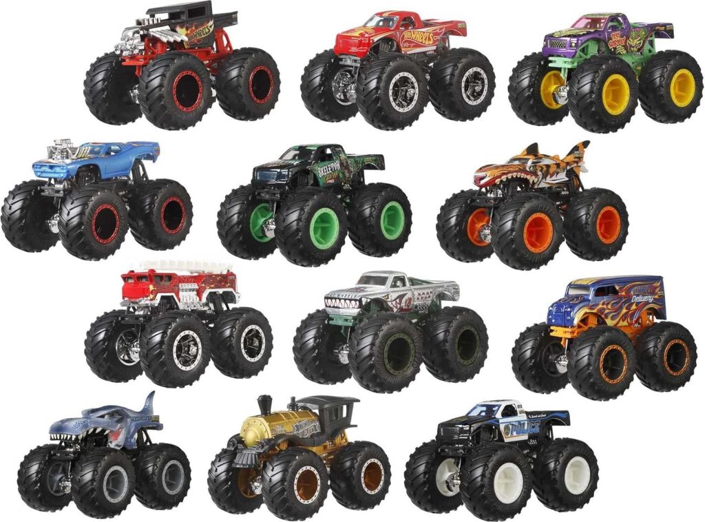 Hot Wheels Monster Trucks Toy Trucks 2-Pack, Demolition Doubles Set of 2 Vehicles in 1:64 Scale, for Kids Collectors (Styles May Vary) Hot Wheels Monster Trucks Toy Trucks 2-Pack, Demolition Doubles Set of 2 Vehicles in 1:64 Scale, for Kids Collectors (Styles May Vary)