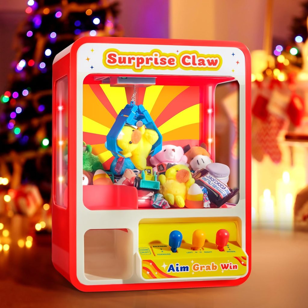 JOYIN Claw Machine Arcade Toy with LED Light Adjustable Sound, Rechargable Dispenser Toys Mini Vending Machine for Kids - Perfect Christmas Birthday Big Gifts for Kids, Ages 3+ JOYIN Claw Machine Arcade Toy with LED Light Adjustable Sound, Rechargable Dispenser Toys Mini Vending Machine for Kids - Perfect Christmas Birthday Big Gifts for Kids, Ages 3+