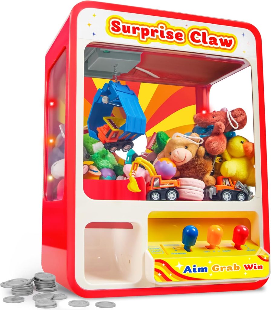 JOYIN Claw Machine Arcade Toy with LED Light Adjustable Sound, Rechargable Dispenser Toys Mini Vending Machine for Kids - Perfect Christmas Birthday Big Gifts for Kids, Ages 3+ JOYIN Claw Machine Arcade Toy with LED Light Adjustable Sound, Rechargable Dispenser Toys Mini Vending Machine for Kids - Perfect Christmas Birthday Big Gifts for Kids, Ages 3+