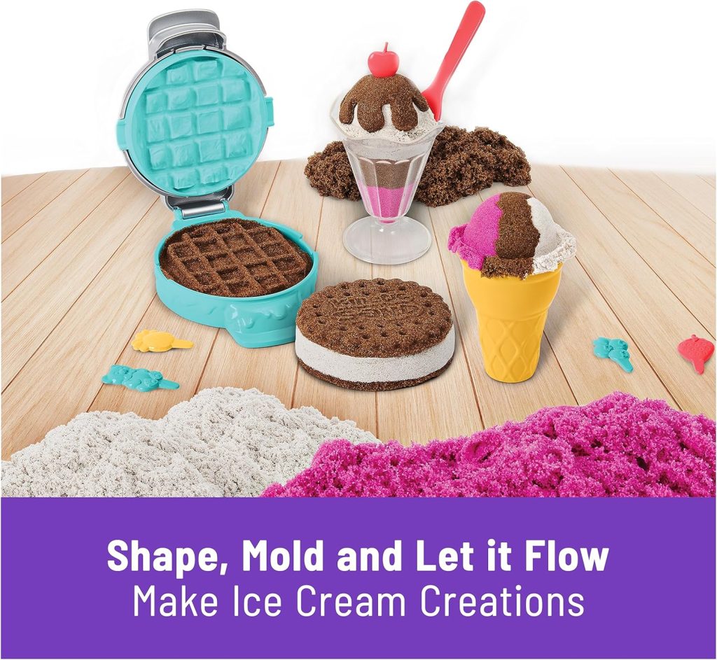 Kinetic Sand Scents, Ice Cream Treats Playset with 3 Colors of All-Natural Scented Play Sand and 6 Serving Tools, Sensory Toys for Kids Ages 3 and up Kinetic Sand Scents, Ice Cream Treats Playset with 3 Colors of All-Natural Scented Play Sand and 6 Serving Tools, Sensory Toys for Kids Ages 3 and up