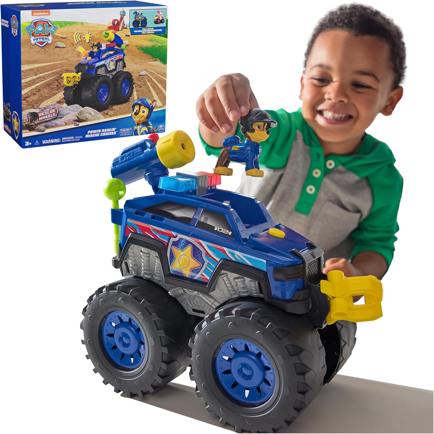 Paw Patrol: Rescue Wheels Chase’s Power Haulin’ Cruiser, Toy Truck with Launcher, Motorized Winch, Lights Sounds, Kids Toys for Boys Girls Ages 3+ Paw Patrol: Rescue Wheels Chase’s Power Haulin’ Cruiser, Toy Truck with Launcher, Motorized Winch, Lights Sounds, Kids Toys for Boys Girls Ages 3+