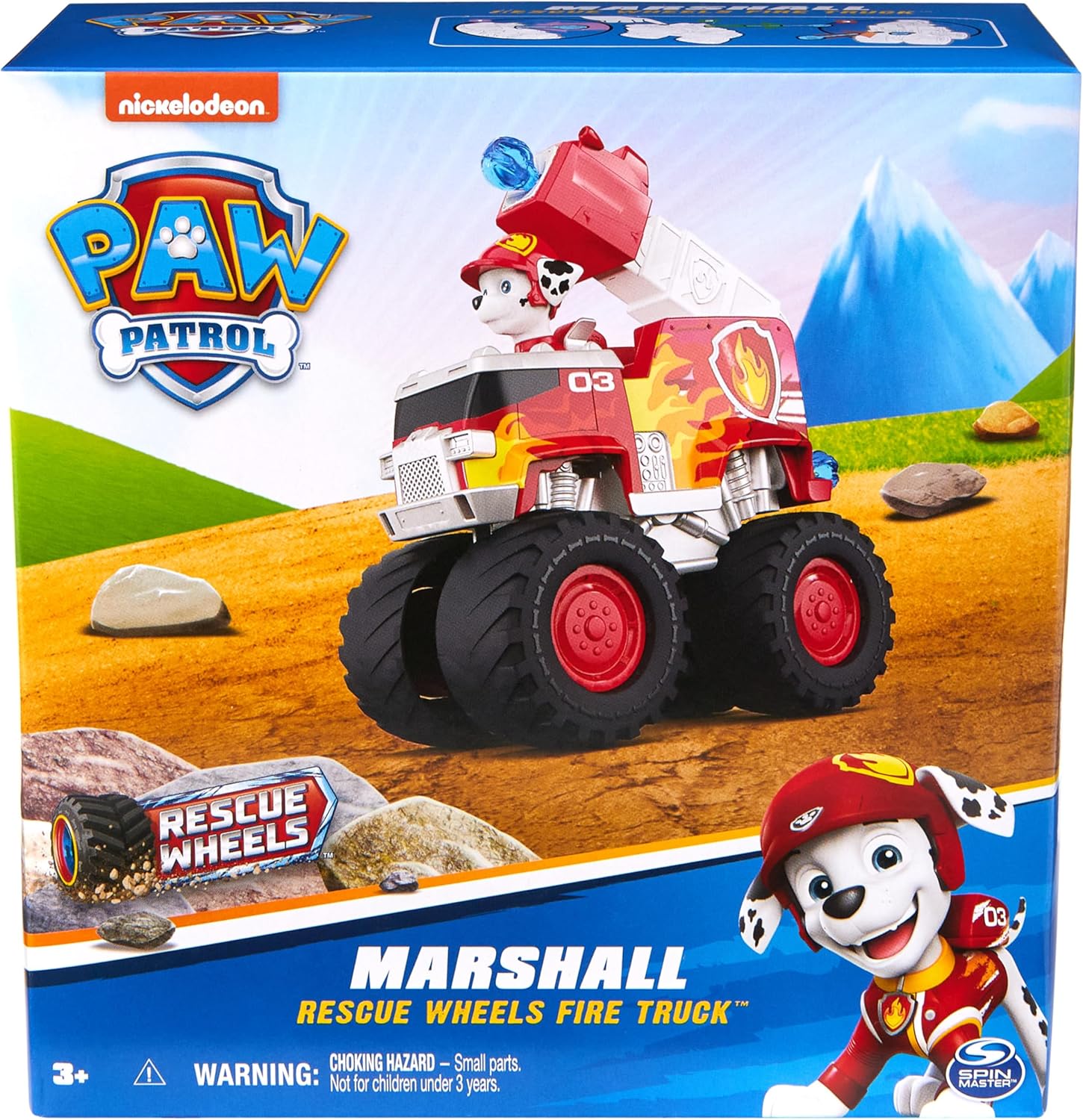 Paw Patrol: Rescue Wheels Marshall’s Firetruck, Toy Truck with Projectile Launcher and Collectible Action Figure, Kids Toys for Boys  Girls Ages 3+