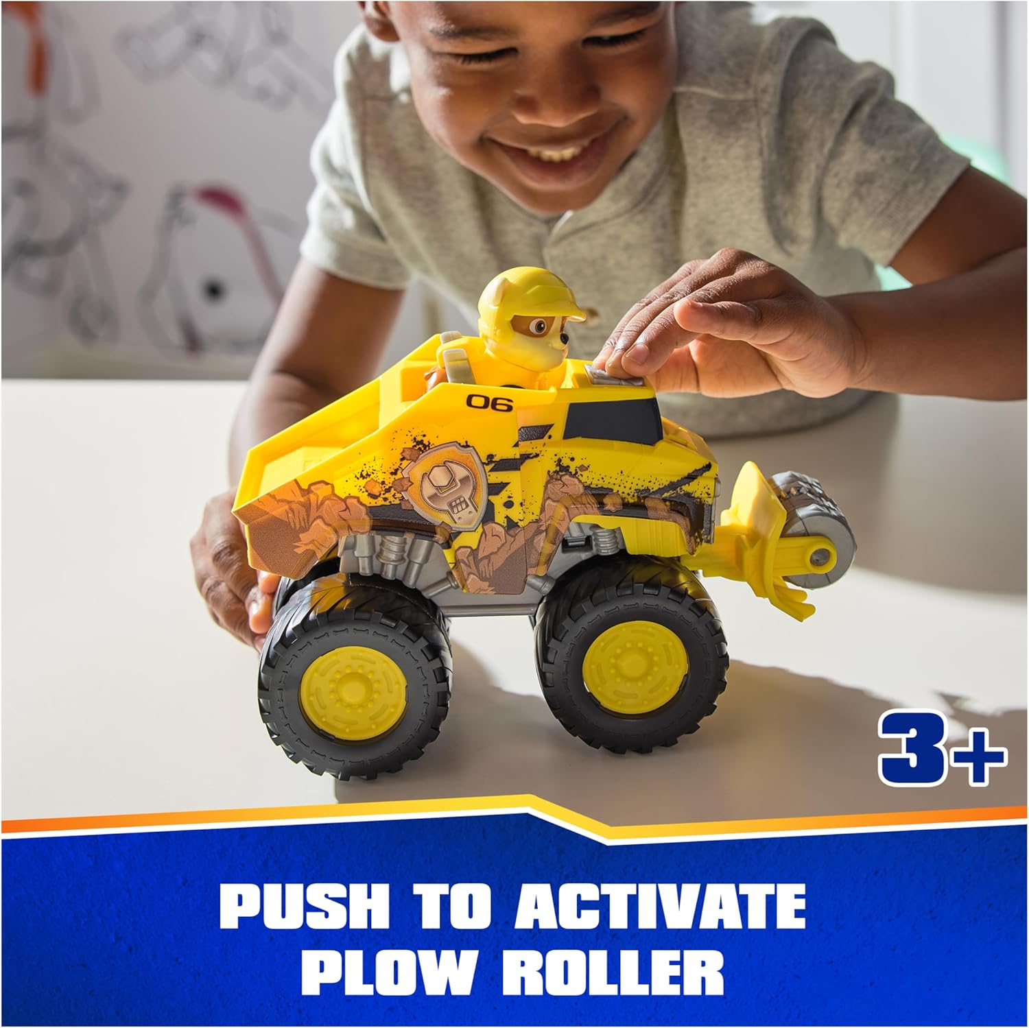 Paw Patrol: Rescue Wheels Rubble’s Bulldozer, Toy Truck with Vehicle Transformation and Collectible Action Figure, Kids Toys for Boys  Girls Ages 3+