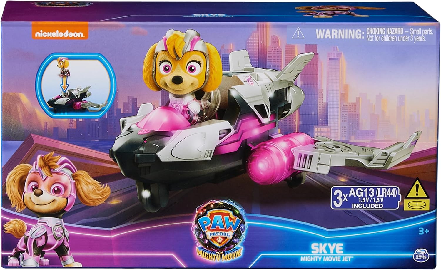 Paw Patrol: The Mighty Movie, Airplane Toy with Skye Mighty Pups Action Figure, Lights and Sounds, Kids Toys for Boys Girls 3+ Paw Patrol: The Mighty Movie, Airplane Toy with Skye Mighty Pups Action Figure, Lights and Sounds, Kids Toys for Boys Girls 3+