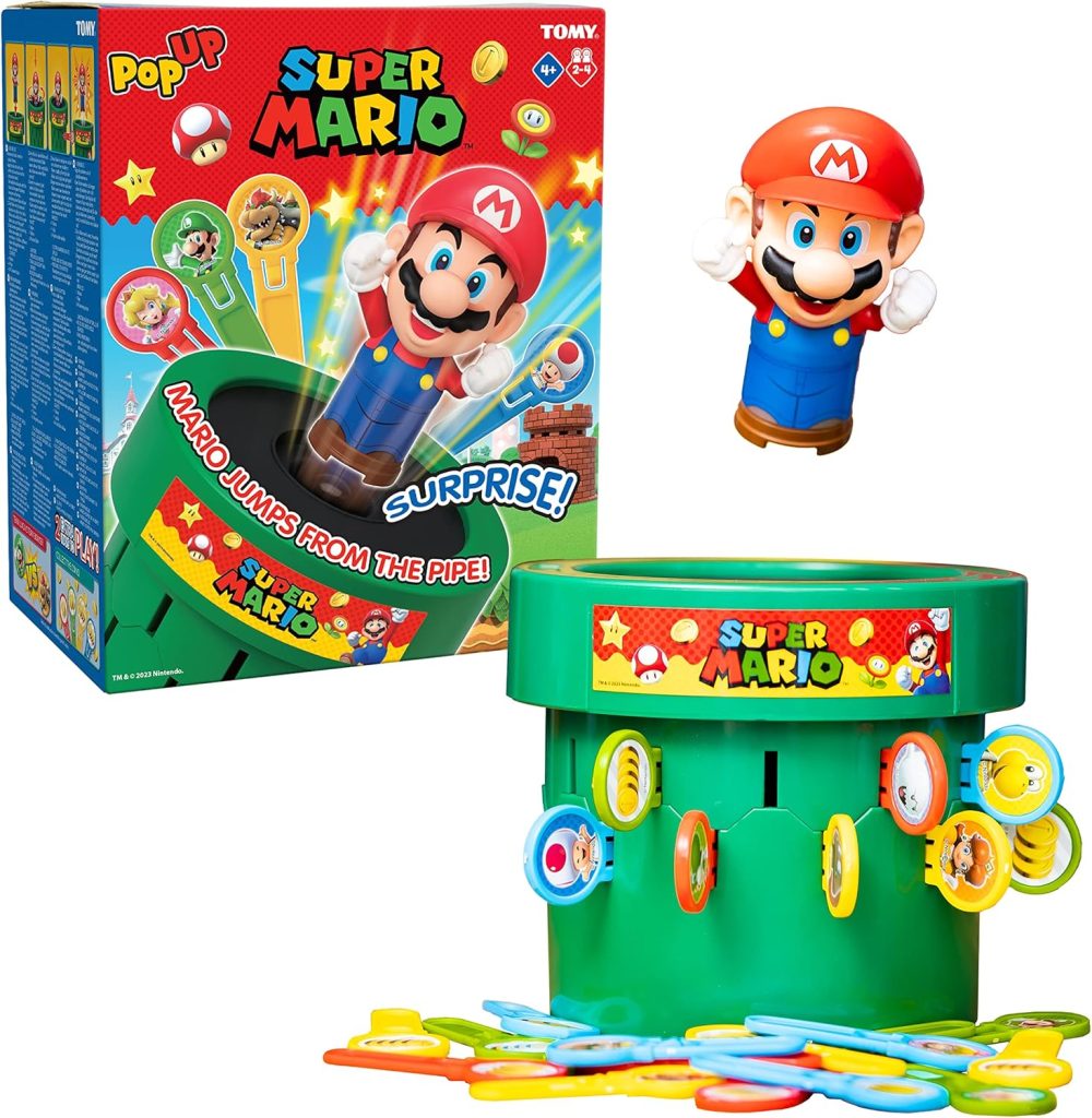 TOMY Pop Up Super Mario Board Game - Family and Preschool Kids Games for Family Game Night - Kids Activities and Super Mario Toys - Girls and Boys Games - 2-4 Players - Ages 4 Years and Up TOMY Pop Up Super Mario Board Game - Family and Preschool Kids Games for Family Game Night - Kids Activities and Super Mario Toys - Girls and Boys Games - 2-4 Players - Ages 4 Years and Up