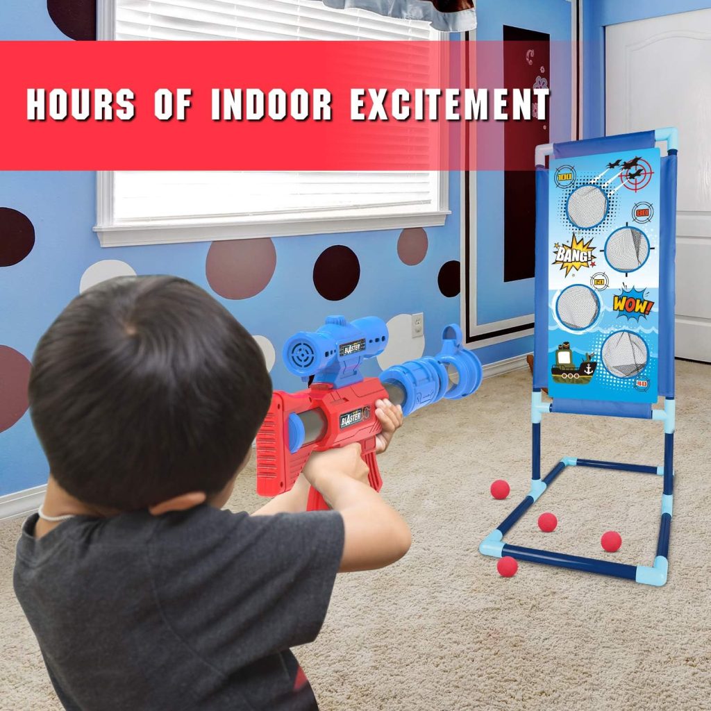 YEEBAY Shooting Game Toy for Age 6, 7, 8,9,10+ Years Old Kids, Boys - 2pk Air Guns  Shooting Target  24 Foam Balls - Ideal Gift - Compatible with Toy Guns